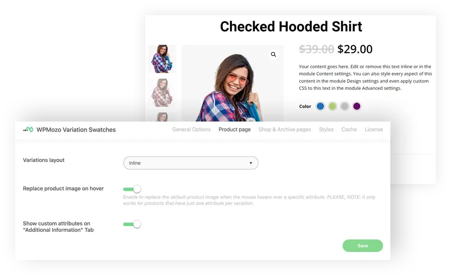 WooCommerce Variation Swatches for Single Product Page